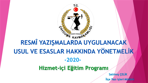 CUMHURBAŞKANLIĞI YAZIŞMA KURALLARI EĞİTİM SUNUMU- 2020